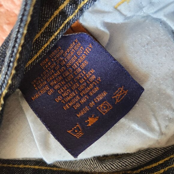 Y2K Dereon Low Rise Capri Jeans Size 3/4 Dark Wash Embroidered Fleur De Lis - Picture 8 of 8